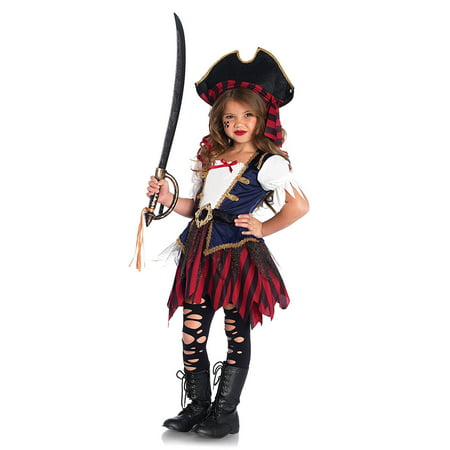 Children's Caribbean Pirate Costume, Arrrrrr she'll be sailing the seven seas in no time in this classic pirate costume featuring beautiful braided.., By Leg