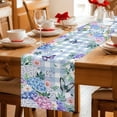 thumbnail image 5 of Watercolor Flowers Table Runner 48 Inches Long Farmhouse Dress Scarves, Spring Floral Butterflies Blue Plaid Dining Tablerunner for Coffee Table/Kitchen Island/Party Décor, 13" x 48", 5 of 8