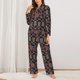 thumbnail image 2 of Fotbe Retro Floral Conjunto de Pijama de Manga Larga para Mujer con Estampado, Ropa de Dormir de 2 Piezas, Conjunto de Casa Suave y Cómodo con Bolsillos-Medium, 2 of 7
