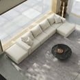 thumbnail image 5 of 162" Cloud Couch, Beige Modern Upholstered Sectional Couches for Living Room, Free Combination L Shaped Sofa Set with 6 Pillows, Oversized Design, 5 of 17
