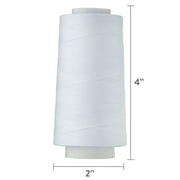 (3 pack) (3 pack) (3 pack) Hello Hobby White 100% Polyester Overlocking Thread, 3000 Yards
