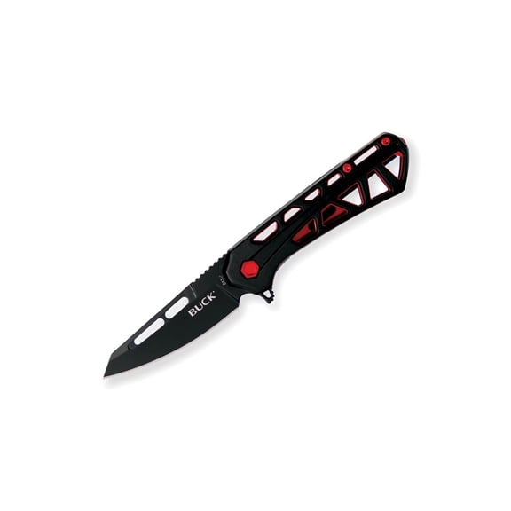 Buck Knives 813 Mini Trace Ops Folding EDC Knife, 2.43” Pocket Knife Blade, Black/Red, 1.75 oz