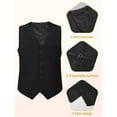 thumbnail image 4 of Suits for Men Slim Fit 4 Pieces Set Solid Tuxedo， Blazer、 Vest 、Pants、 Notch Collar Bow Tie， Prom Dinner Party Wedding, 4 of 5