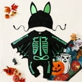 thumbnail image 2 of mgoYE Baby Boy Girl Outfit Halloween Clothes Skeleton Print Uniform Bat Clothes Romper with Hat Long|Green 18-24 Months, 2 of 9