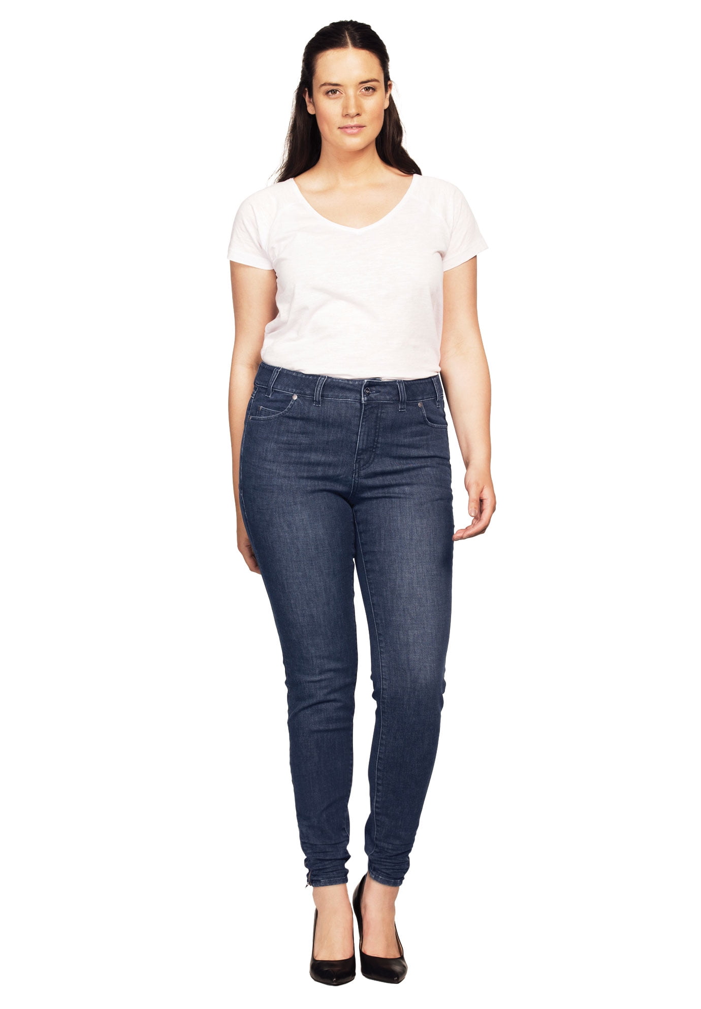 women's ankle zip skinny jeans