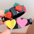 thumbnail image 4 of harmtty Ponytail Hair Clip Sweet Cartoon Cute Strong Grip Non-slip Hair Accessories Headwear Strawberry Love Heart Bowknot Hair Bun Clip for Children,E, 4 of 8