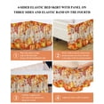 thumbnail image 6 of Thanksgiving Pumpkins Bed Skirt Queen Size 18 Inch Drop, Farmhouse Leaves Vintage Wood Texture Wrap Around Dust Ruffle Bedskirts, Wrinkle & Fade Resistant Easy Fit Bedskirt with Adjustable Elastic, 6 of 8