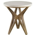 thumbnail image 3 of Uttermost Marnie 22" Round Wood and Stone Accent Table in Oatmeal Wash, 3 of 5