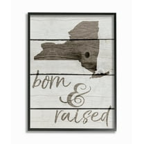 The Stupell Home Decor Collection Born And Raised New York State Framed Wall Art