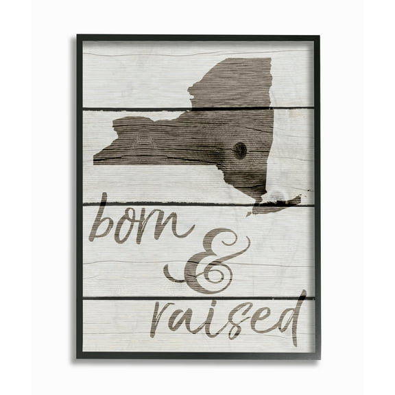 The Stupell Home Decor Collection Born And Raised New York State Framed Wall Art