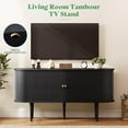 thumbnail image 3 of Merluxy Sideboard Buffet Cabinet with Solid Wood Legs,Mid Century TV Console for Living Room,Black, 3 of 8