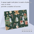thumbnail image 3 of Yayeee Toggle Light Switch Wall Plate 2-Gang 4.56"x4.48" Decorative Outlet Cover, Green Christmas Trees, 3 of 7