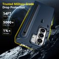 thumbnail image 6 of LHNUNP Case for Samsung Galaxy Z Fold 3 with Screen Protector, S Pen Holder, Metal Kickstand, Slim Hard PC Protective Cover,Blue, 6 of 7