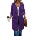 thumbnail image 2 of Vestido con capucha ELESOL para mujer, extragrande, largo, con cremallera, color morado S, 2 of 6
