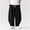 Black, variant on Mens Wide Leg Linen Harem Pants Japanese Loose Fit Pants Casual Elastic Waist Trouser Big and Tall Size M-5XL White
