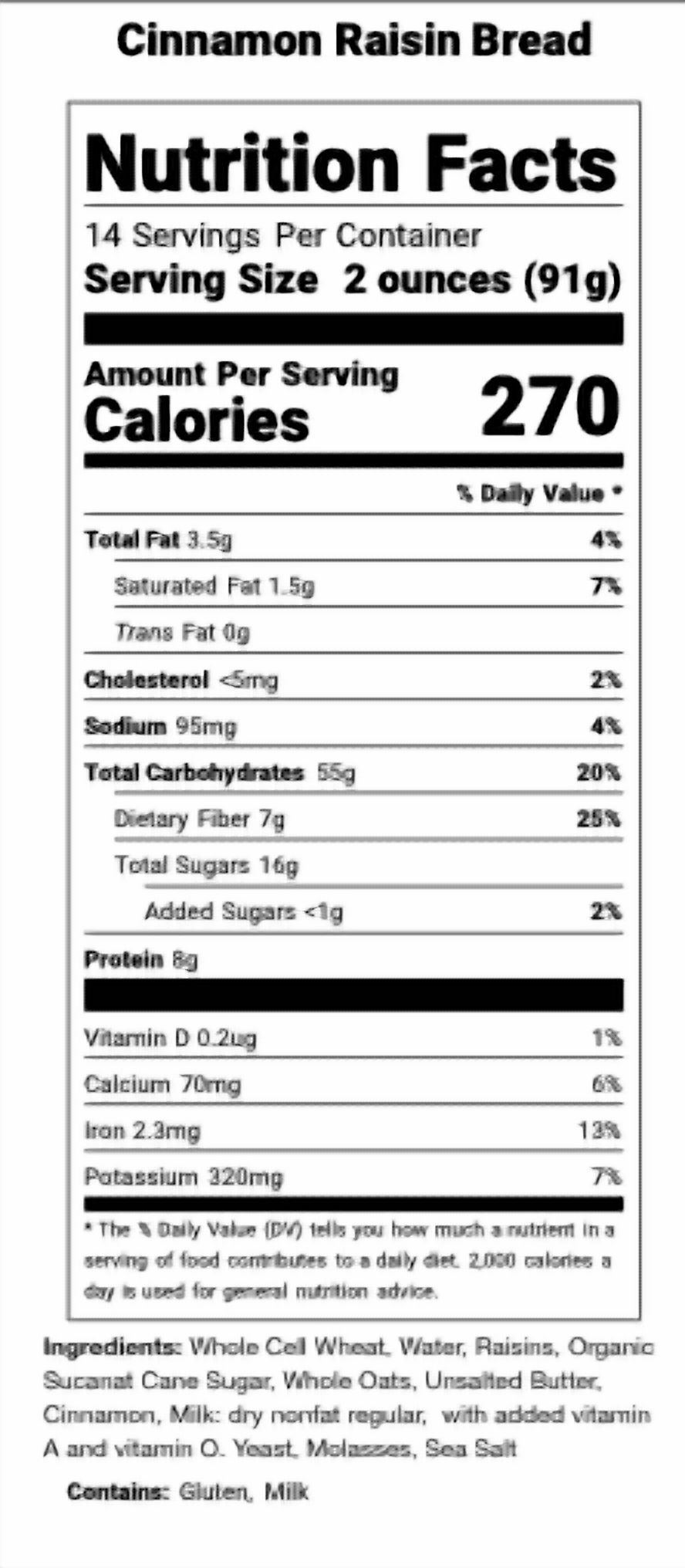 Jim's Amazing Cinnamon-Raisin Whole Cell Wheat Bread - 2 Pack