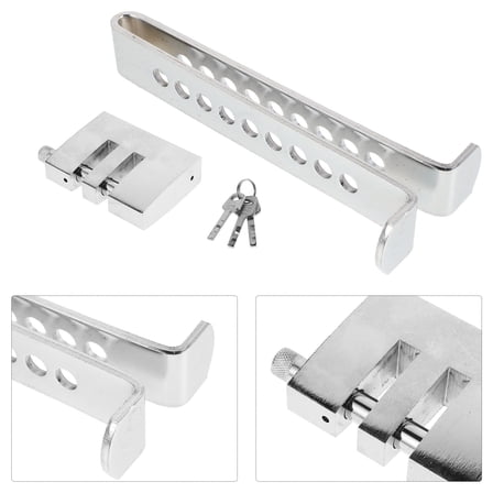 PBPBOX Multifunctional Silver Steering Lock Metal Anti Theft Device for Cars