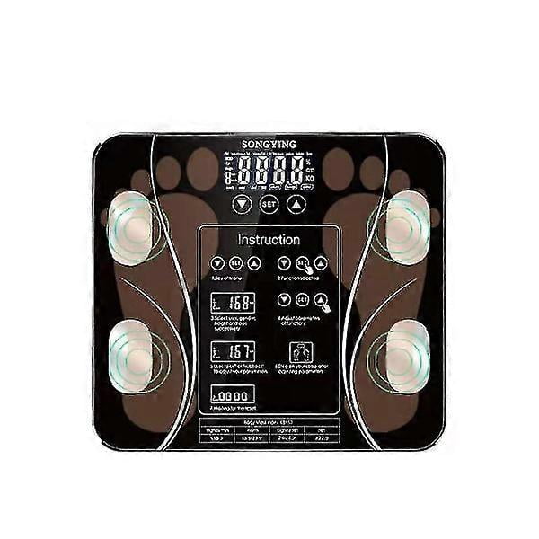 Digital scale with high precision sensors and tempered glass Black
