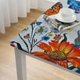 thumbnail image 4 of HAOXIT Modern Floral Tabletop for Spring Summer Decorations, Picnics and Dinner Parties - Indoor Outdoor, Stain and Water Resistant, Rectangle Tablecloth 46*46, 4 of 7