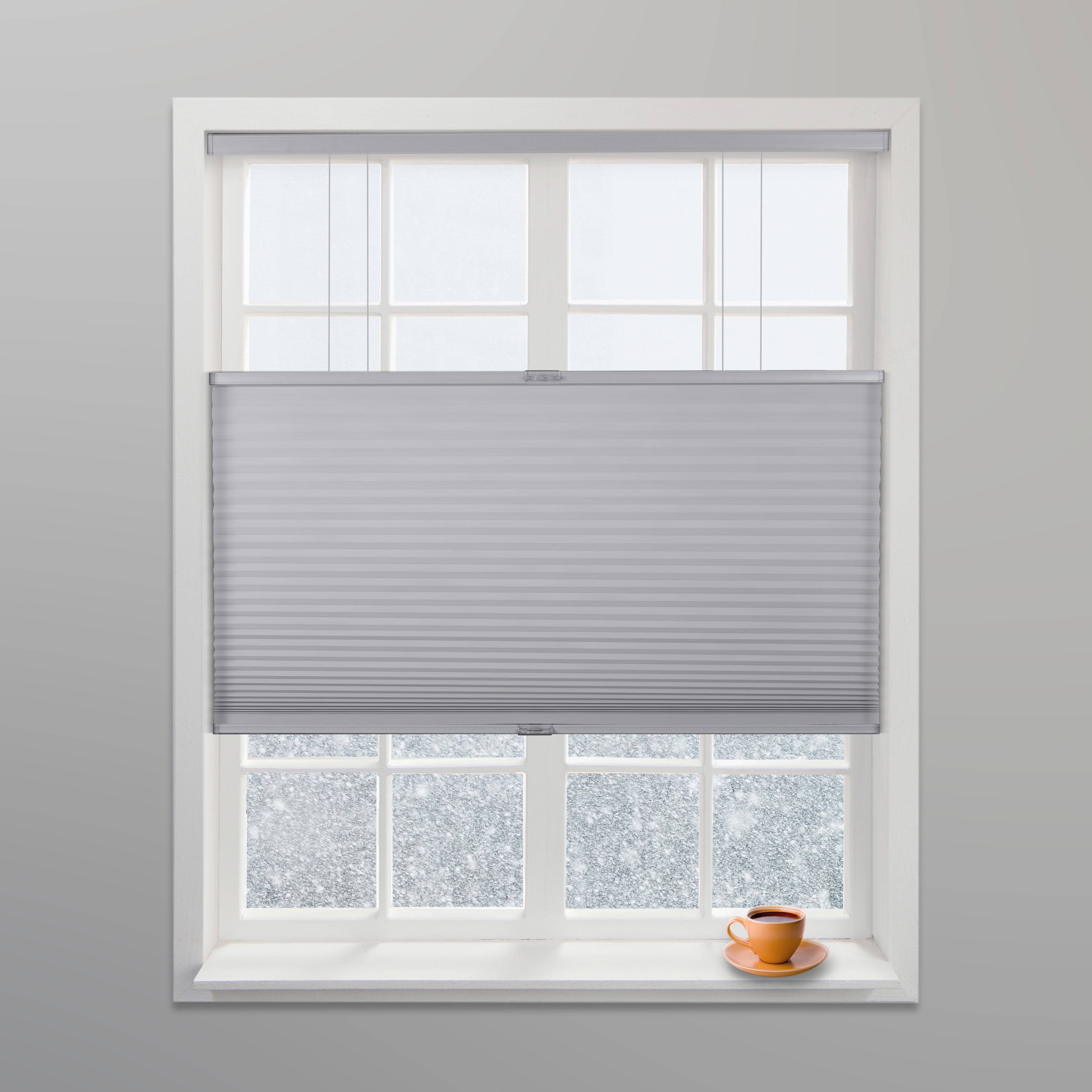 Cordless Top-Down Bottom-Up Honeycomb Pleated Window Shades 44"W x 64"H White 