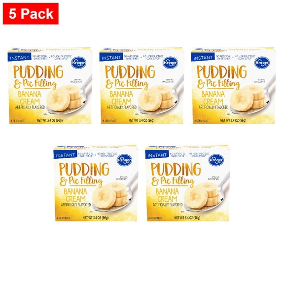 Kroger Banana Cream Pudding & Pie Filling 3.4 oz - 5 Pack