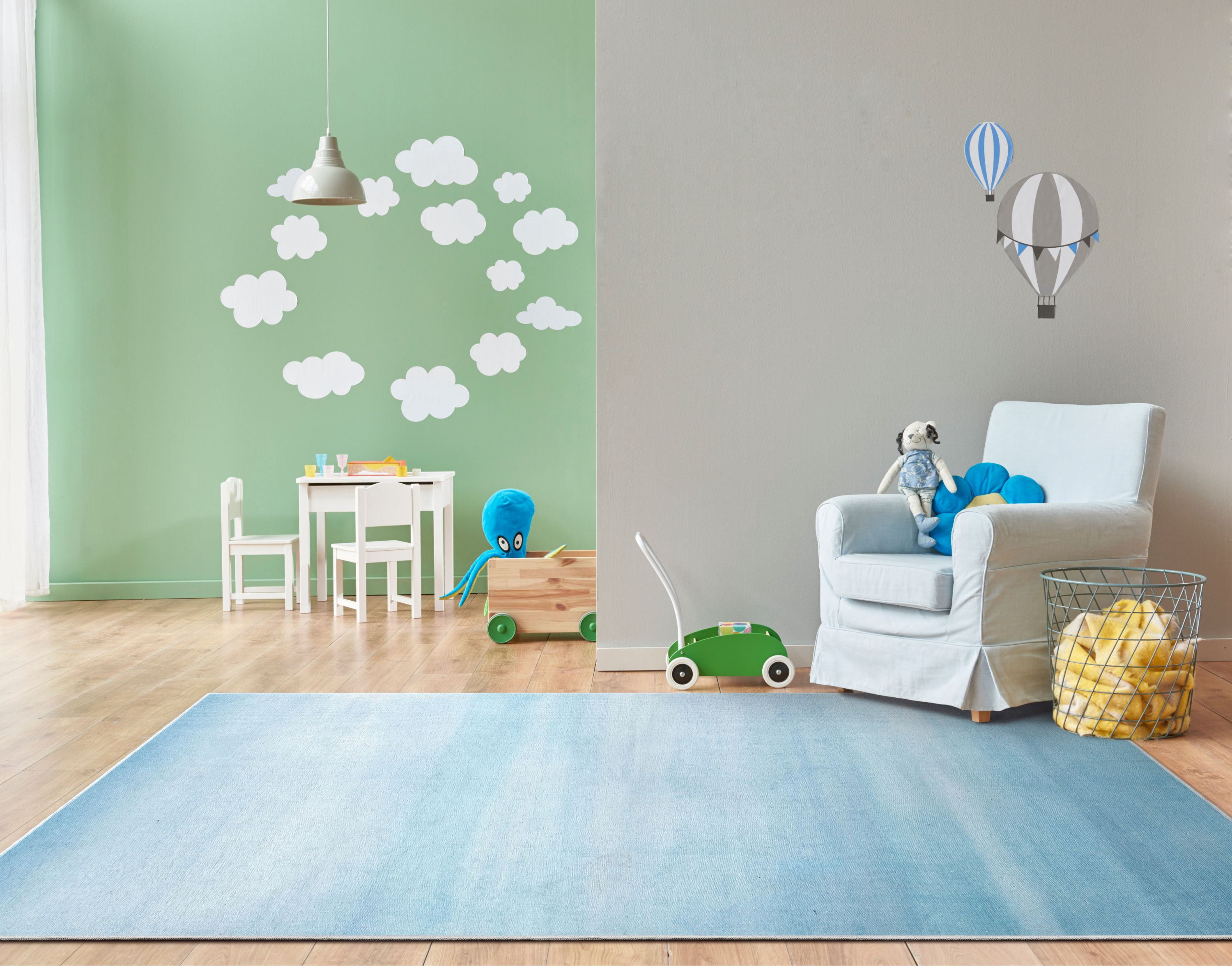 Well Woven Kids Rugs Nightfall Modern Blue Printed Distressed Machine Washable 6' x 9' Area Rug