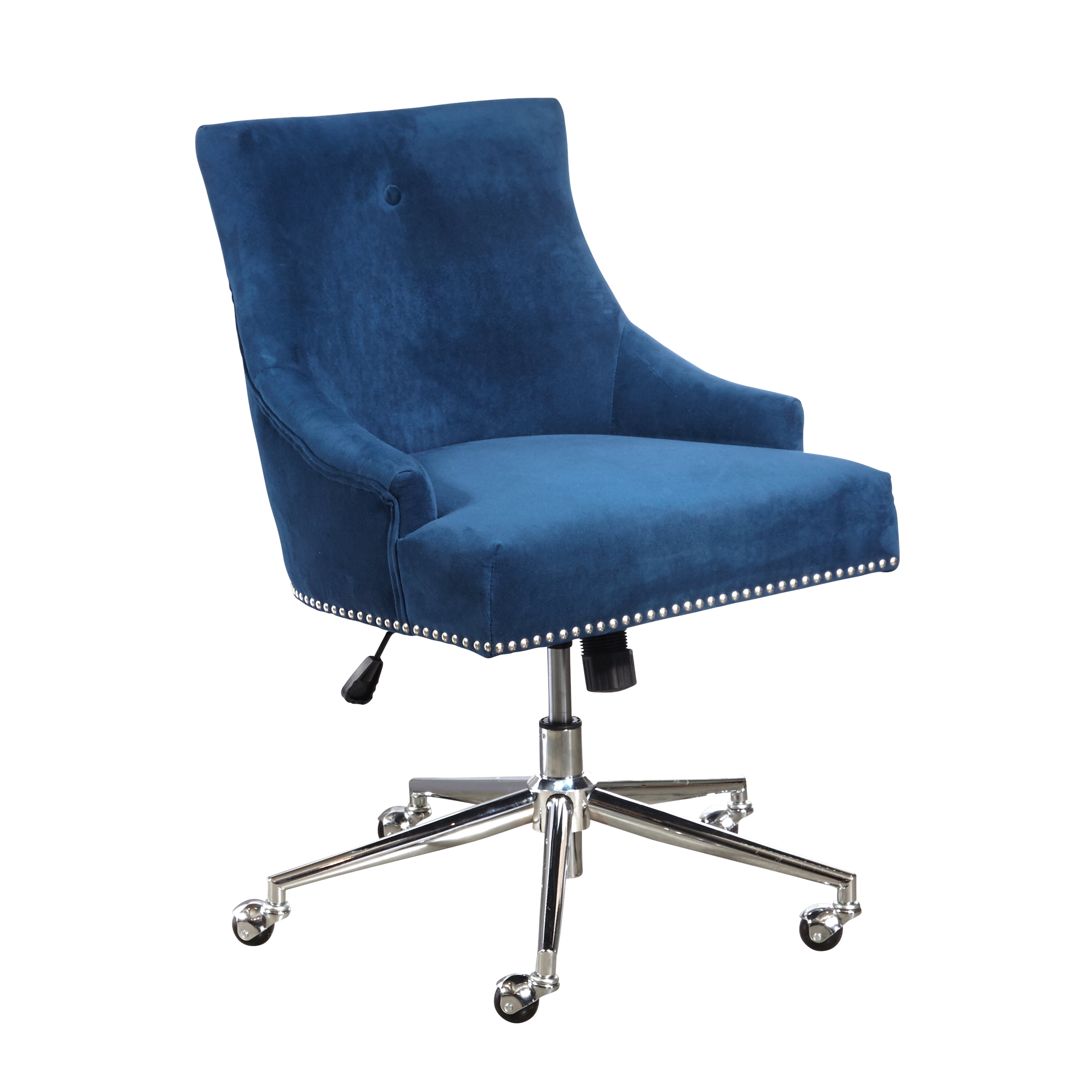 Accentrics Home Luxe Button Back Office Chair In Navy Blue Velvet DS-D274-703-1