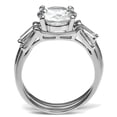 thumbnail image 3 of High polished (no plating) Stainless Steel Ring with AAA Grade CZ in Clear for Women Clear Stone Color Style TK2878 Size 6, 3 of 4