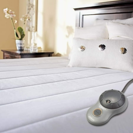Quilted Heated Mattress Pad - Sunbeam Quilted Polyester Heated Mattress Pad with EasySet Pro Controller - Twin