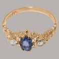 thumbnail image 6 of LBG British Made 9k Rose Gold ring with Natural Sapphire & Diamond Womens Anniversary Ring - 33 size options - Size 11.25, 6 of 9