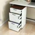 thumbnail image 5 of Ktaxon Wood File Cabinet with Lock 3-Drawer Lateral Office Filing Organizer  with Rustic Metal Handles for Home Office, Rustic White, 5 of 11