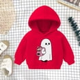 thumbnail image 3 of Gunia Toddler Boys Girls Halloween Ghost Sweatshirt Long Sleeve Hooded Sweatshirt Cozy Pullover Outerwear For Soft Casual Jacket Tops Clothes Red 3-4 Years, 3 of 3