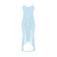 thumbnail image 6 of Efsteb Women's Dresses for Wedding Guest Cocktail Maxi Dress Sleeveless Ruched Ruffle Hem Dresses High Low Split Spaghetti Strap Sundress (Sky Blue,L), 6 of 6