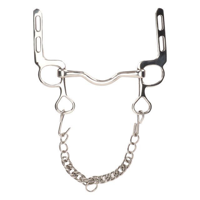 Bocado de caballo de acero inoxidable, resistente a la corrosión, fácil de controlar, con gancho y cadena para granjas de caballos.