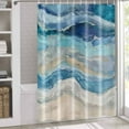 thumbnail image 3 of Shower Curtains for Bathroom-72"x72",Abstract Ocean Beach Seaside Scene Waterproof Bath Curtain Grommet Shower Curtain Set with Hooks,Coastal Sea Wave Gradient Washable Bath Accessories, 3 of 7
