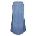 thumbnail image 5 of YUEJUIR Midi Skirts For Women Women'S Casual High Waist Denim Skirt Slim Fit A Line Jean Maxi Skirt Plus Size Maxi Skirt Womens Maxi Skirt (Light Blue,M), 5 of 5
