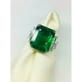 thumbnail image 5 of Dreamofdazzles Jewels 3.00 Ctw Emerald Cut Emerald & White Diamond Wedding Anniversary Band Ring 14K White Gold Plated 925 Sterling Silver 925 Sterling Silver -9.5, 5 of 5