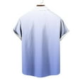 thumbnail image 6 of S-5X Mens Big & Tall Shirts with Pocket Plus Size Short Sleeve Button-Down T-Shirts Lightweight Gradient Collared Hawaiian Beach Tees Tops, 6 of 6