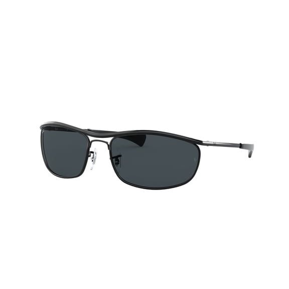 RAY-BAN RB3119M OLYMPIAN I DELUXE Oval Shape Sunglasses Polished Black Frame | blue Lens 62mm