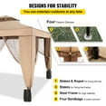 thumbnail image 3 of BENTISM 10' x 10' Brown Square Gazebo Patio Gazebo with 4 Sandbags, 3 of 10