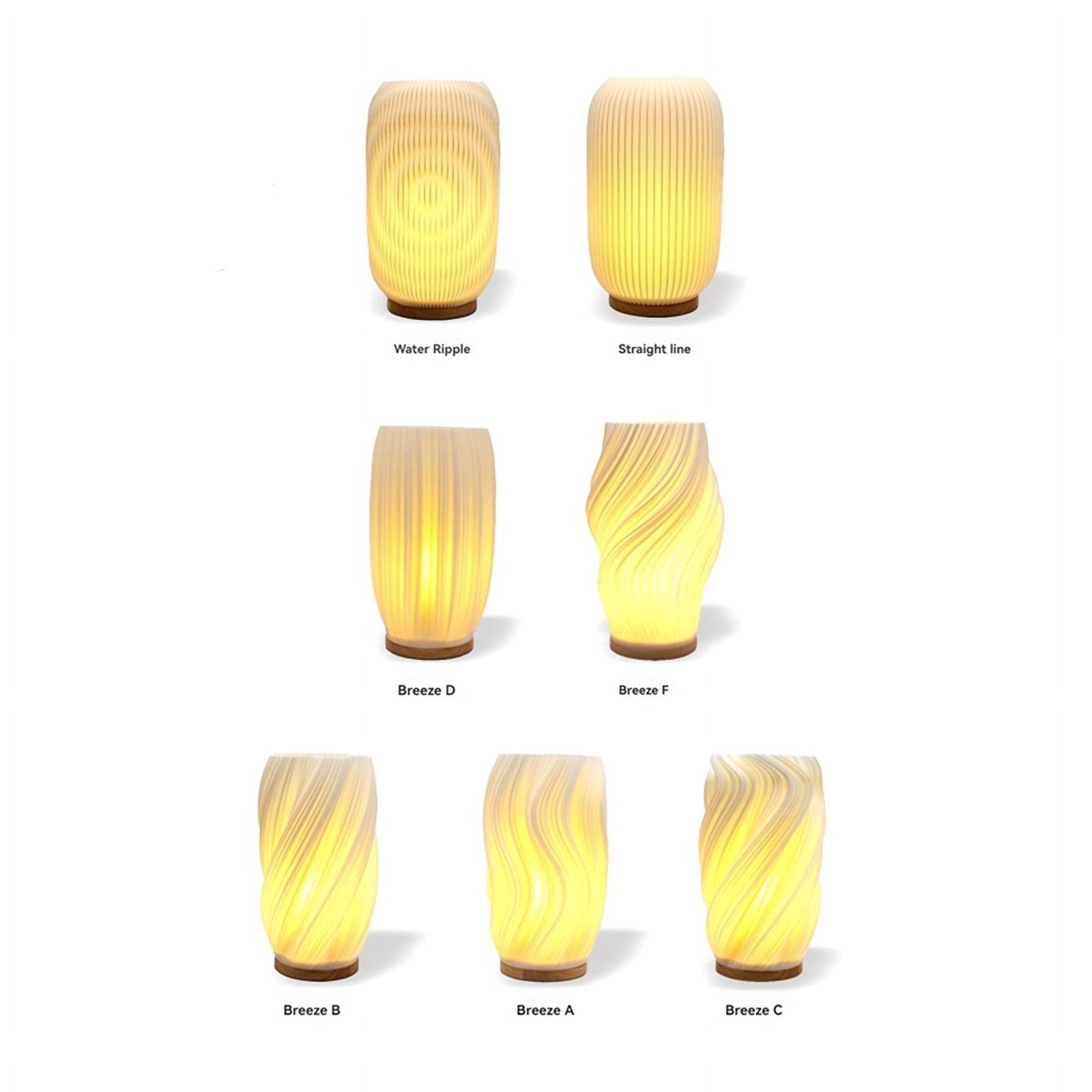 Bedside Lamps for Nightstand Lamp Vintage Striped Small Night Light Lamp for Study & Decoration,Water Ripple