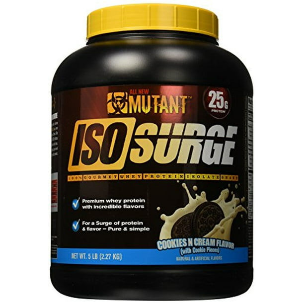 Mutant Isosurge Whey Isolate Protein Powder, Cookies/Cream, 5 Pound