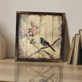 thumbnail image 3 of Floral Bird Wood Artwork Wooden Sign Wall Plaque - Vintage Art Decoration, Wall Decoration - Ideal Gift For Home Decoration, Living Room, Bathroom, Bedroom, Garden, Dining, Bar, Cafe, Festival Part, 3 of 7