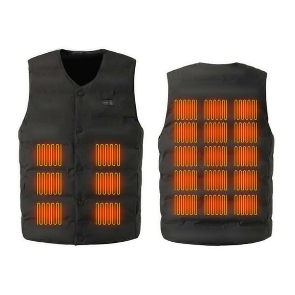 sususu Heated Vest for Men,Smart Heated V Neck Vest Advanced Temperature Control Unisex Winter Wear Lightweight Insulation Technology Outdoor Indoor Use - Black