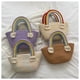 thumbnail image 5 of Xiao Hua Bolso de hombro tejido para mujer, bolso de mano y neceser, elegante bolso de playa de verano, 17 x 9 x 15 cm (multicolor)., 5 of 5