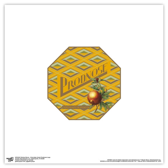 Gallery Pops Wonka Movie - Chocolate Cartel Prodnose Logo Wall Art, Unframed Version, 12" x 12"