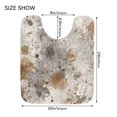 thumbnail image 2 of U-Shaped Toilet Mat Plush Bathroom Rug Mat Non Slip Bathroom Mats Brown Paint Splatters Pattern, 2 of 5