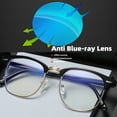 thumbnail image 4 of 2024 Classic Transparent Frame Semi Rimless Blue Light Blockin Glasses Men Square Anti Blue Ray Eyeglasses Computer Women Gaming 1 Black Gold, 4 of 6