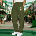 thumbnail image 1 of Ceisia Men's Trendy St. Patrick's Gift Day Print Elastic Waist Lacing Straight Casual Work Pants with Pockets, 1 of 5
