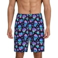 thumbnail image 1 of Balery Skull flower funny Pantalones cortos de pijama de punto de algodón para hombre con cinturilla y bolsillos-3X-Large, 1 of 6